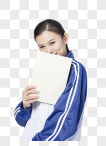 拿着书本的女学生图片