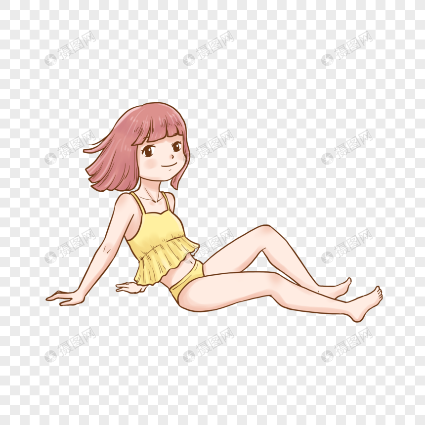 夏天穿泳衣的女孩
