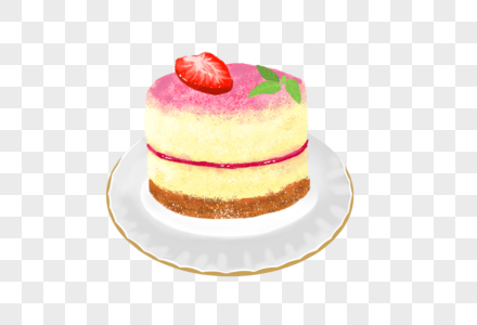 手绘蛋糕甜品夏食高清图片