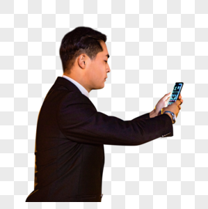 年轻商务男士玩手机图片