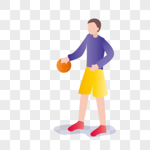 扁平化打篮球的青少年图片