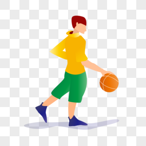 扁平化打篮球的青年图片