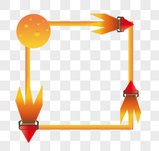 儿童节天马行空火箭装饰边框图片