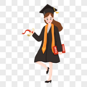 开心毕业拿证书的女孩图片