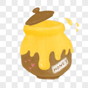 ins风格honey网红手绘插画蜂蜜小甜水高清图片