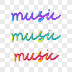 music立体字图片