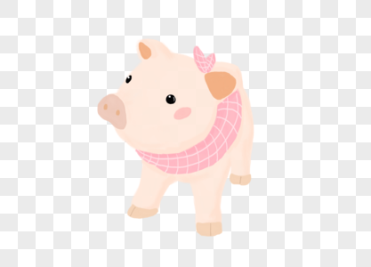 卡通可爱动物粉色小猪图片