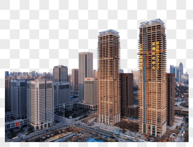 城市在建中的高楼图片