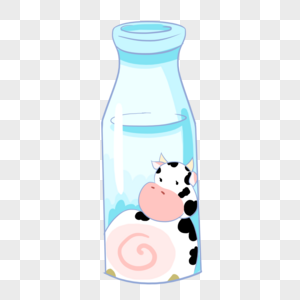 牛奶瓶与奶牛图片
