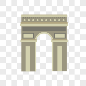 旅游景点法国巴黎凯旋门矢量素材高清图片