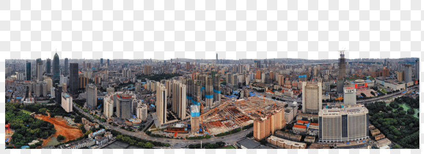 俯瞰武汉汉口城市建筑全景长片图片
