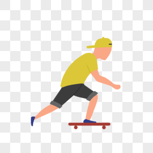 清新滑板少年图片