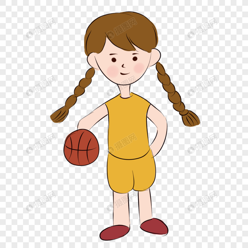 卡通篮球女孩