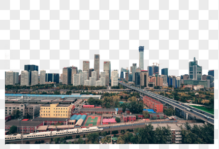 北京国贸城市和道路免抠高清图片素材