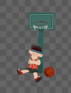 篮球架下休息图片