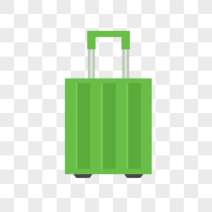 绿色手提箱手绘旅行箱子高清图片