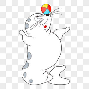 卡通可爱斑点动物海狮海豹图片