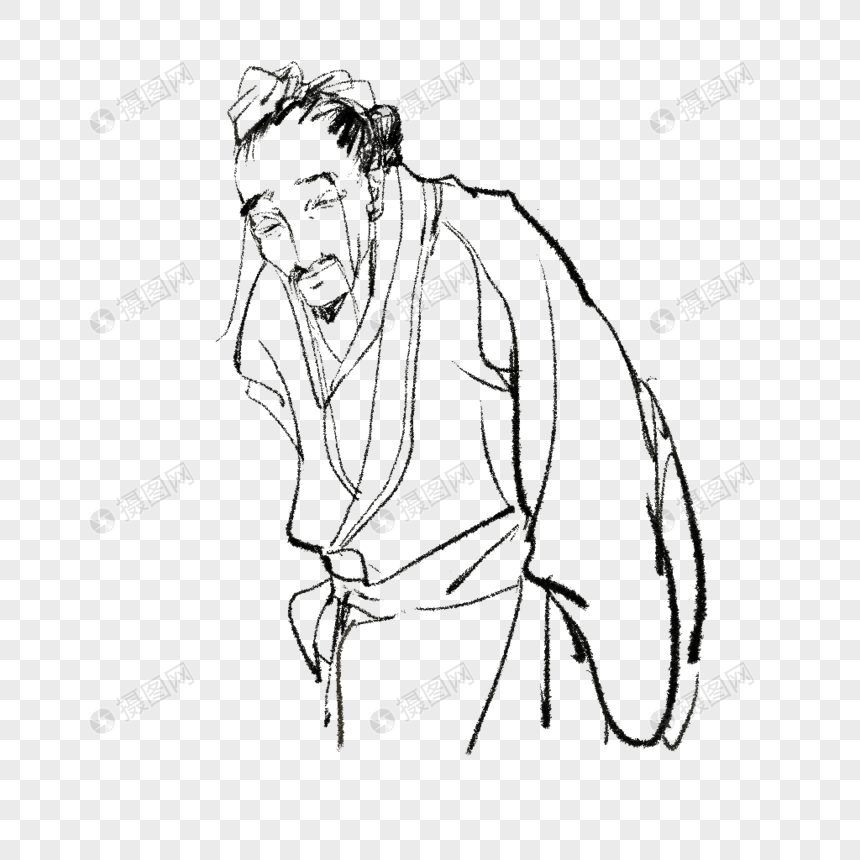 卡通古代老人插图