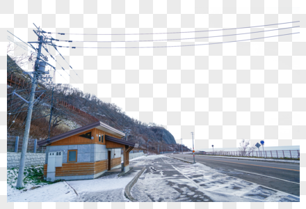 北海道冬天建筑图片