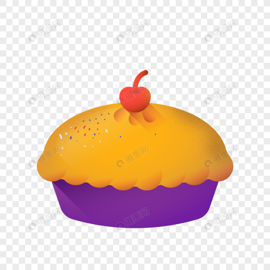 卡通樱桃派创意插图