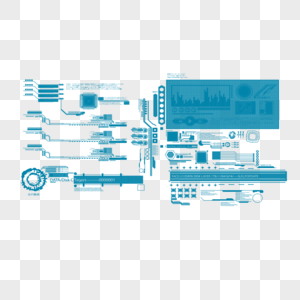 卡通蓝色科技感插图高清图片
