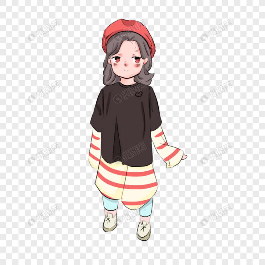 戴红帽子的小女孩