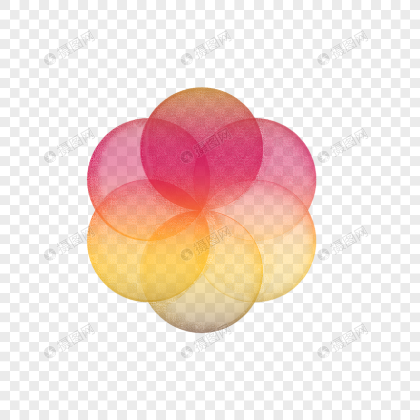 卡通创意六个圆形交叉插图