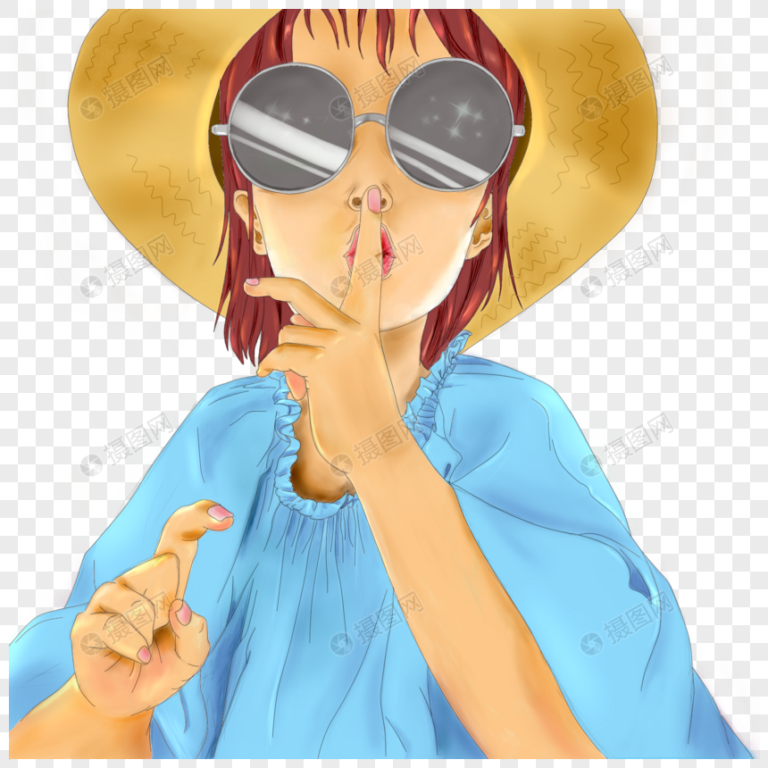 戴墨镜的女孩