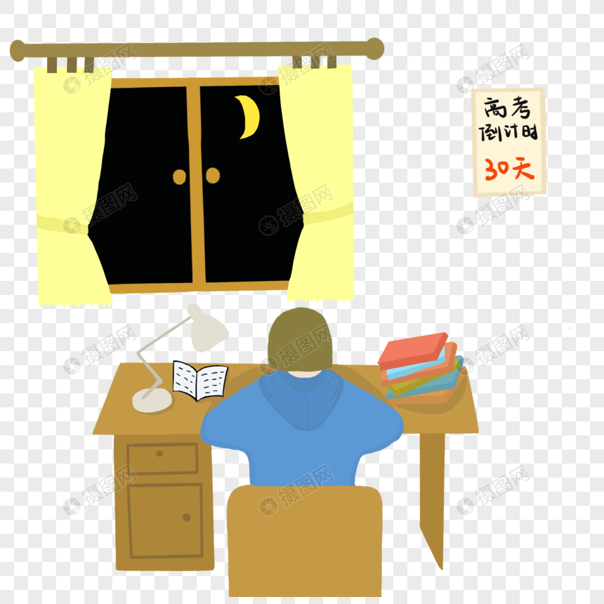挑灯夜读奋战高考