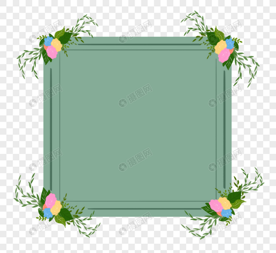 花卉植物边框图片