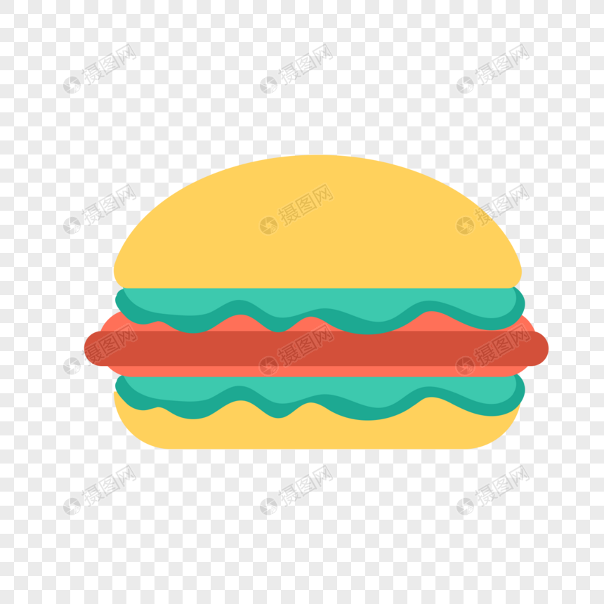 汉堡免抠矢量插画素材图片