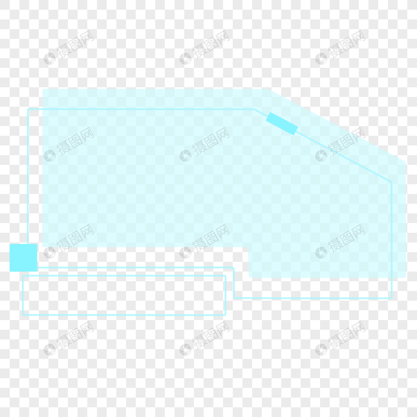蓝色几何科技 边框图片