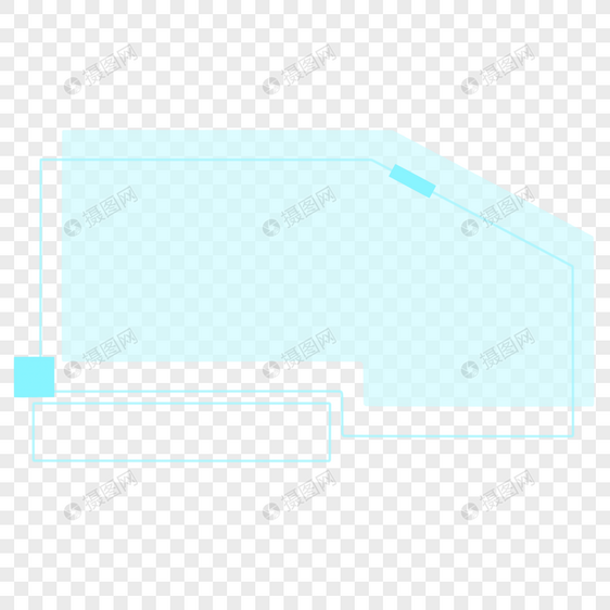 蓝色几何科技 边框图片