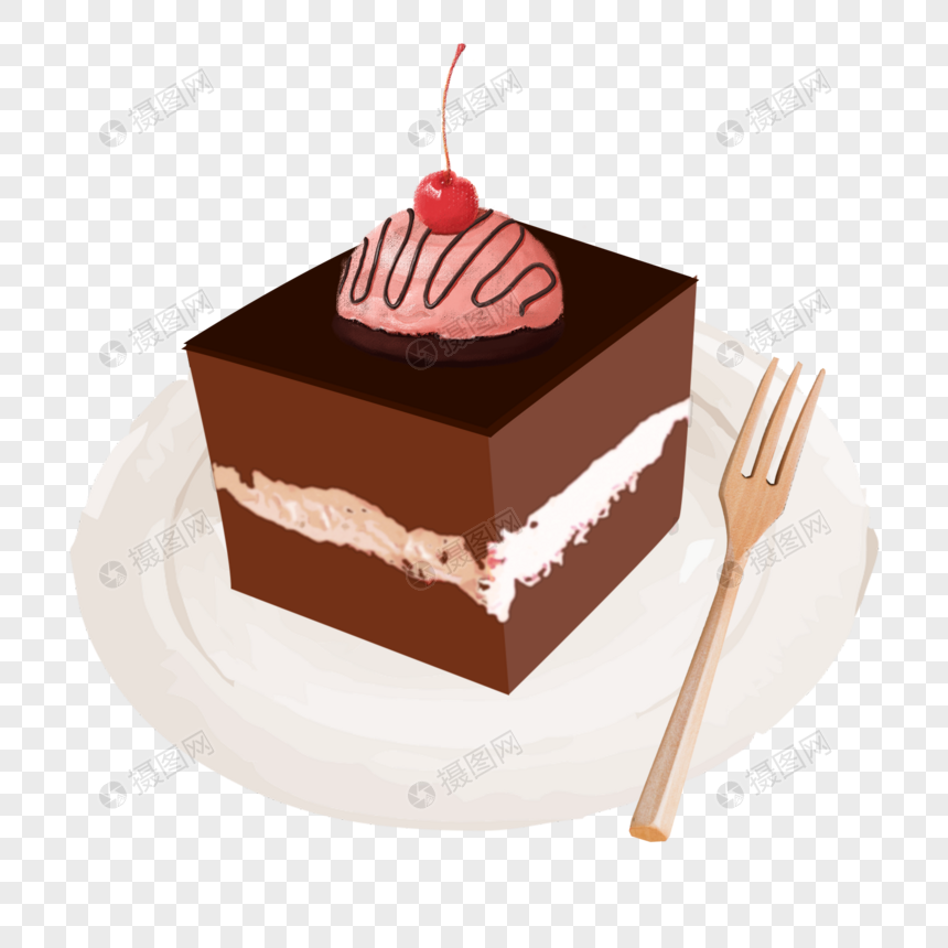 樱桃蛋糕水果蛋糕卡通蛋糕免抠PNG图片