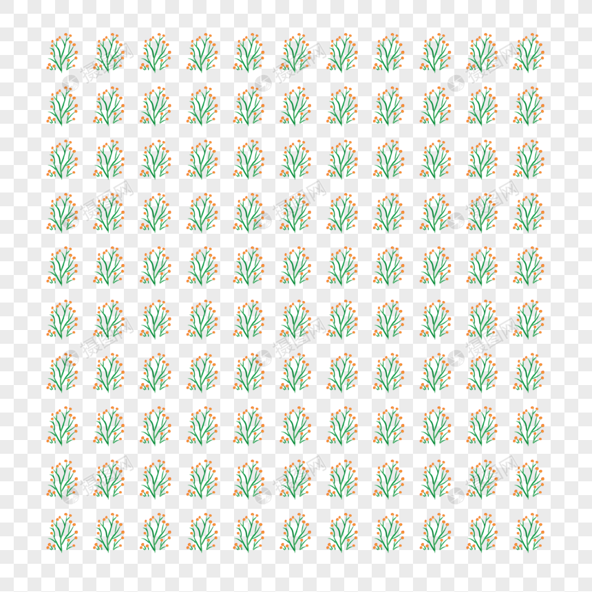 植物小花绿叶边框底纹图片