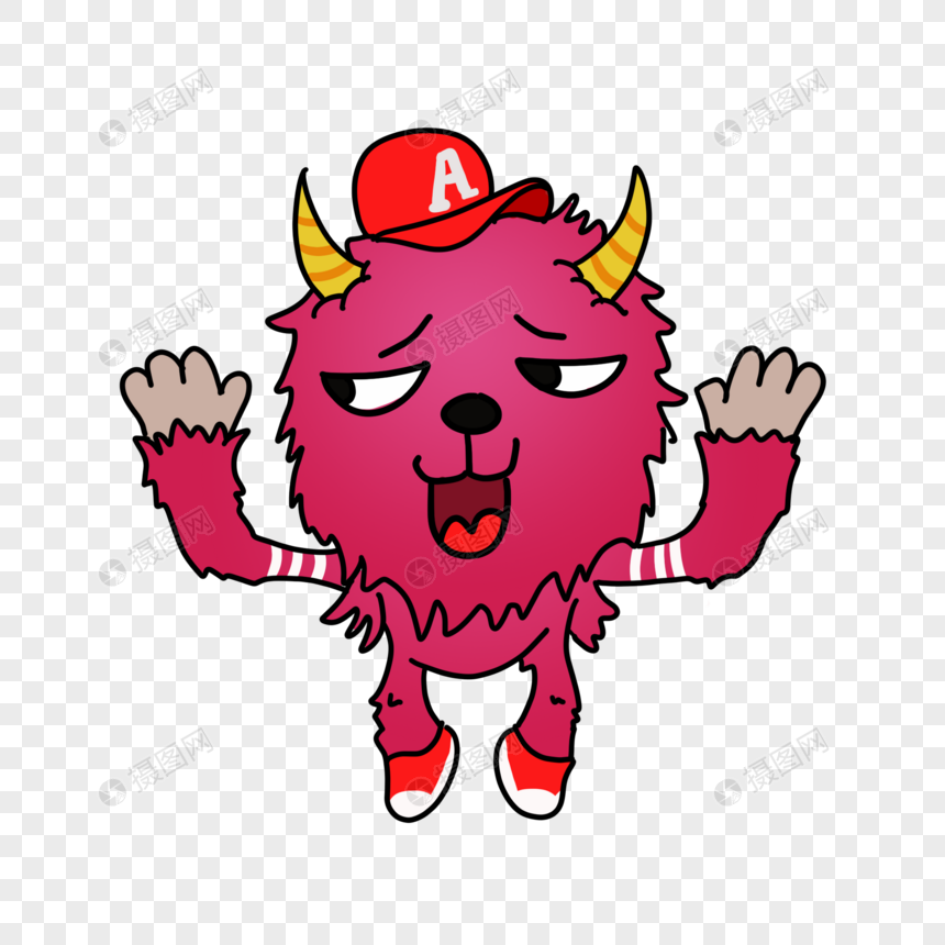 卡通红毛怪窃喜插图