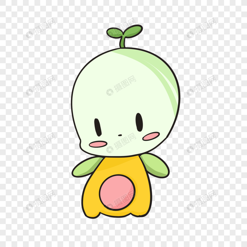 卡通小草人可爱表情插图