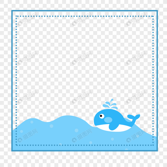 卡通小鱼边框图片