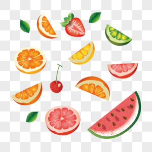 水果拼图柠檬橘子高清图片