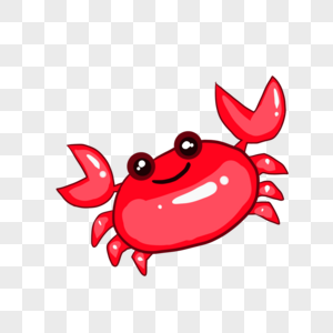 卡通红色螃蟹插图高清图片