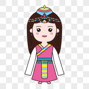 Q版藏族小姑娘图片