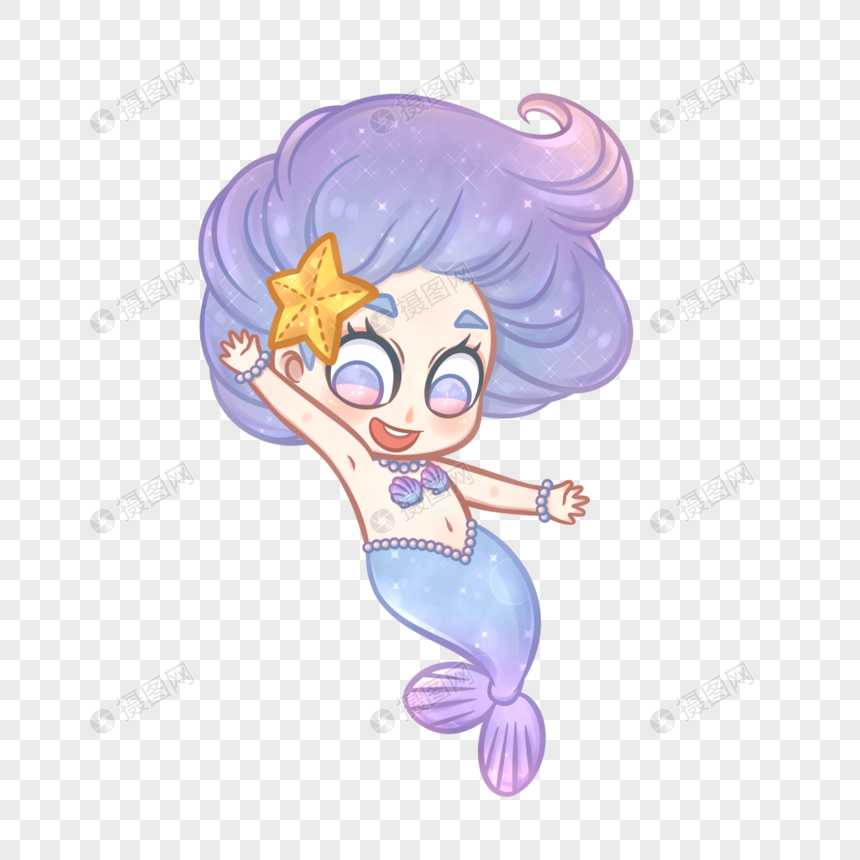 手绘/卡通元素 海的女儿.
