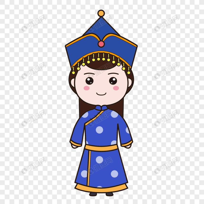 卡通蒙古族q版卡通人物