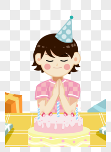 小朋友生日许愿图高清图片