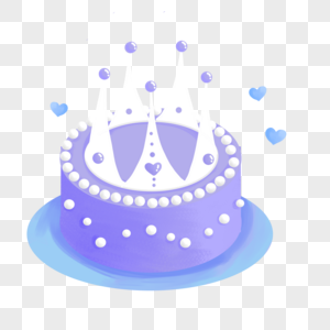 儿童节皇冠珍珠生日蛋糕手绘装饰图案图片