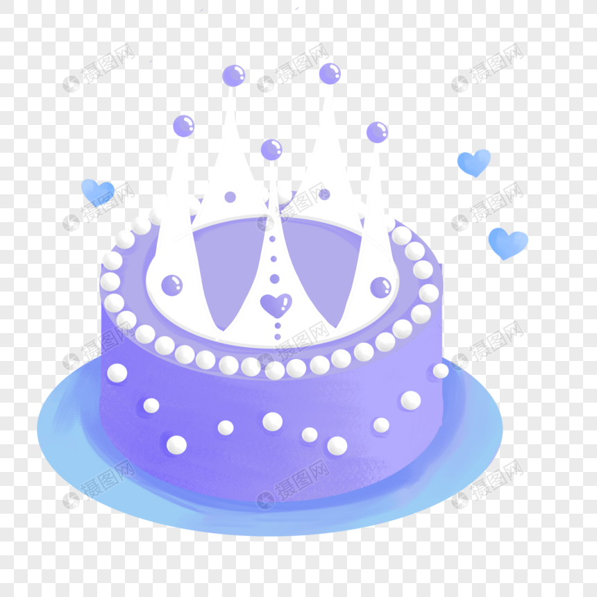儿童节皇冠珍珠生日蛋糕手绘装饰图案图片