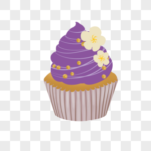 纸杯蛋糕紫色甜点蛋糕图片