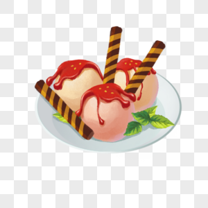草莓酱冰淇淋图片