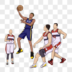 NBA篮球手绘高清图片素材