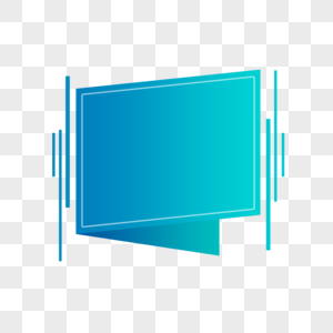 蓝色矩形对话框高清图片